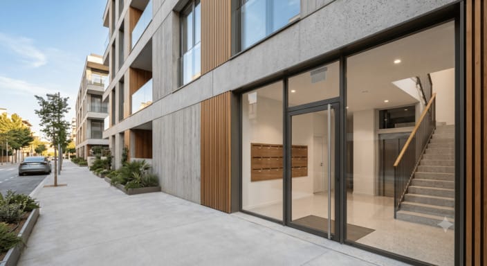 Façana i elements comuns d'un edifici en règim de propietat horitzontal